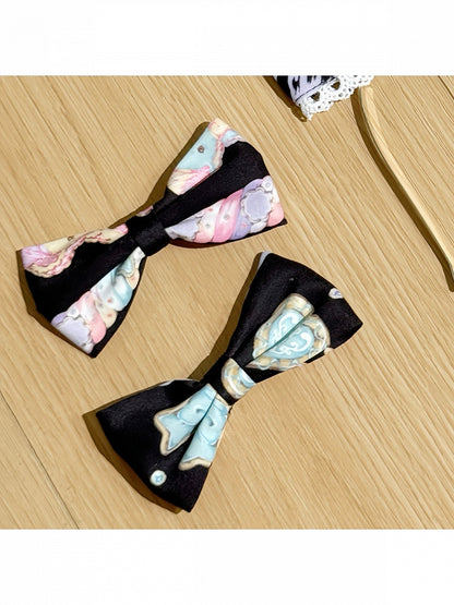 Tricolor Bow Hair Clip for Lolita Ensembles - Sweet Dream Shop