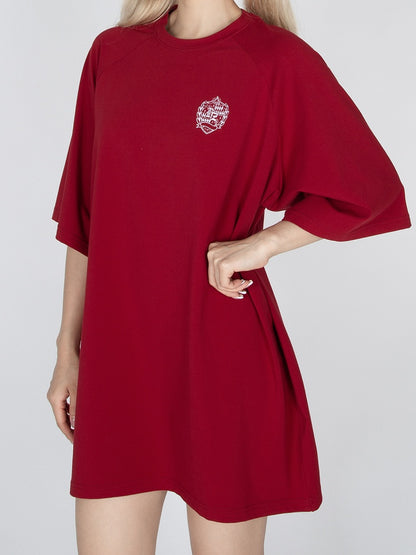 レッド/ブラック オーバーサイズ Tシャツ