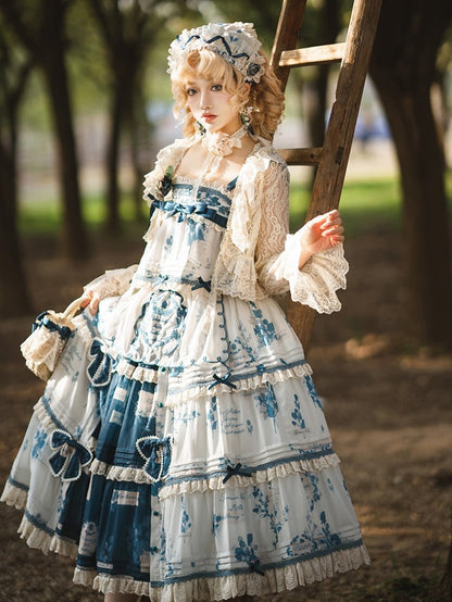 Sommerrock plus Mulberry Blue Cami Print Top + Lolita Verfügbare Setgrößen