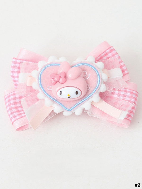 Hairclip Options Rabbit Cute Sweet Bowknot Lolita Pink 3