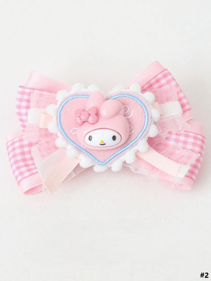 Hairclip Options Rabbit Cute Sweet Bowknot Lolita Pink 3