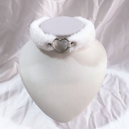 Accent with Plush Choker Colors 3 Heart-shaped