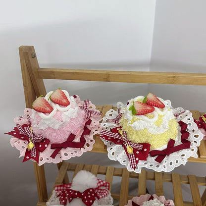 Hat Yellow/Pink Strawberry Cake Mini Lolita Sweet