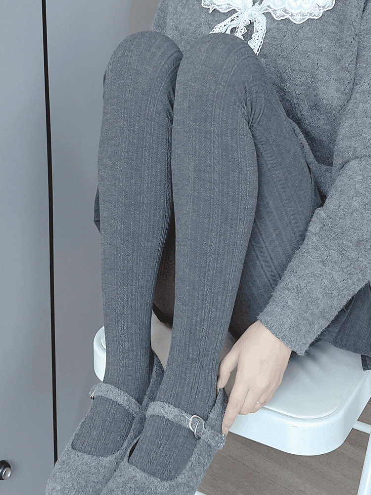 ライトグレー/ダークグレー/アプリコットタイツ