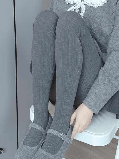 ライトグレー/ダークグレー/アプリコットタイツ