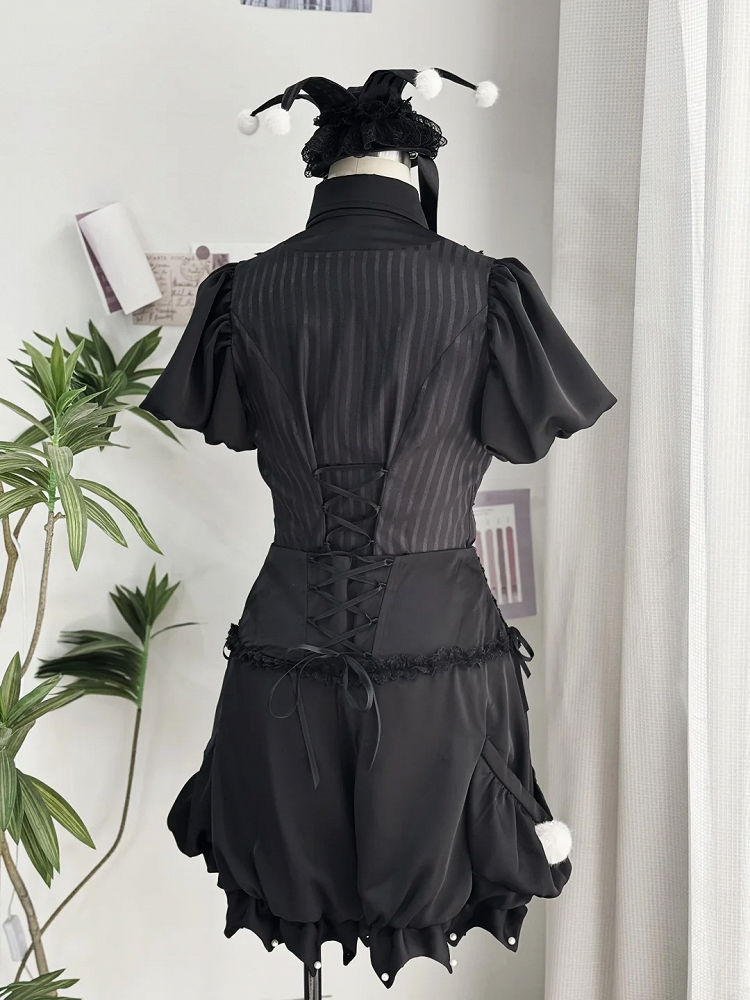 Pointed Clown - Ouji Black Outfit Vibes Collar Lolita Circus