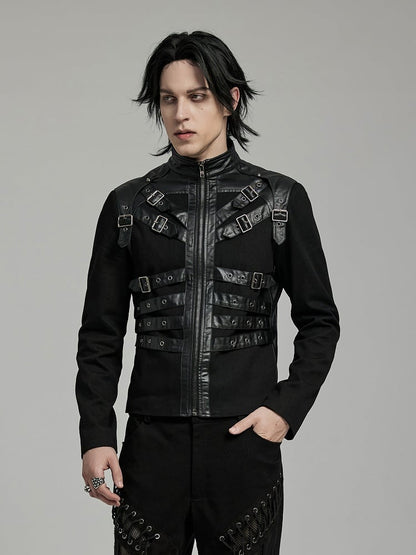 Handsome Coat Punk Men's Black