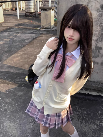 7 Optionen Farbe Strickjacke Gestrickter V-Ausschnitt