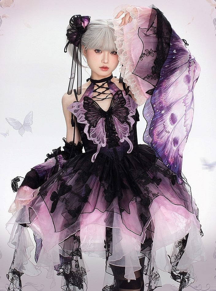 Available colors Lace-Trimmed Sleeves Butterfly in Wing 2 Pattern Detachable