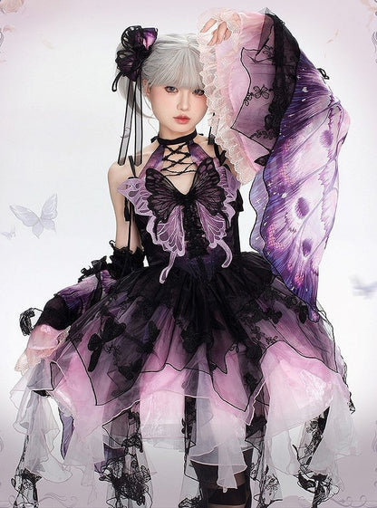 Available colors Lace-Trimmed Sleeves Butterfly in Wing 2 Pattern Detachable