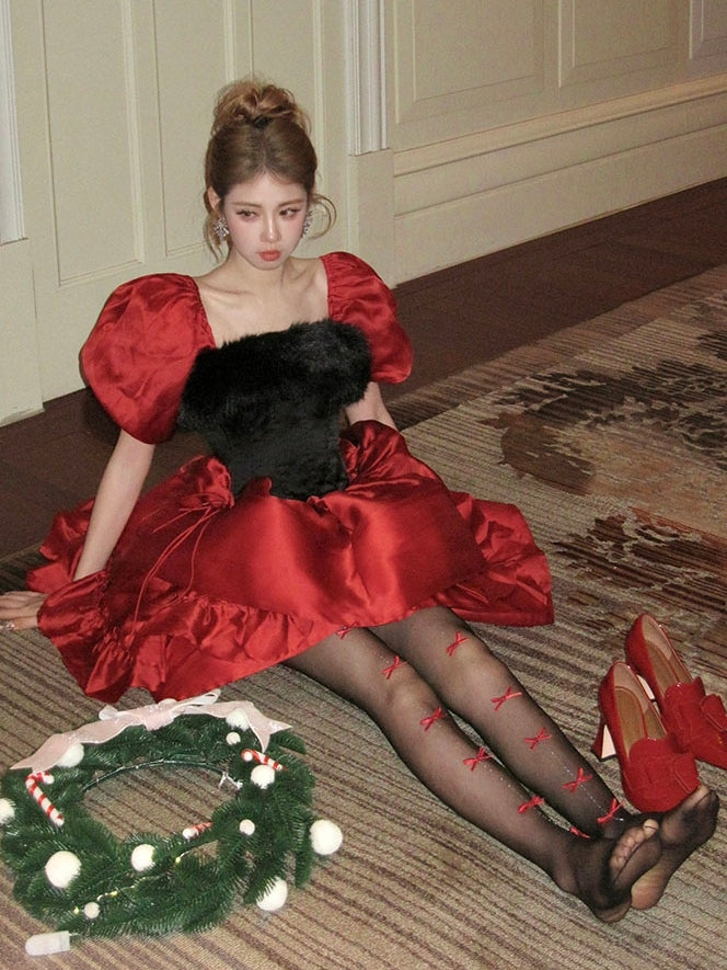 6 Decorated Options Rhinestone Tights Bowknot Color Details