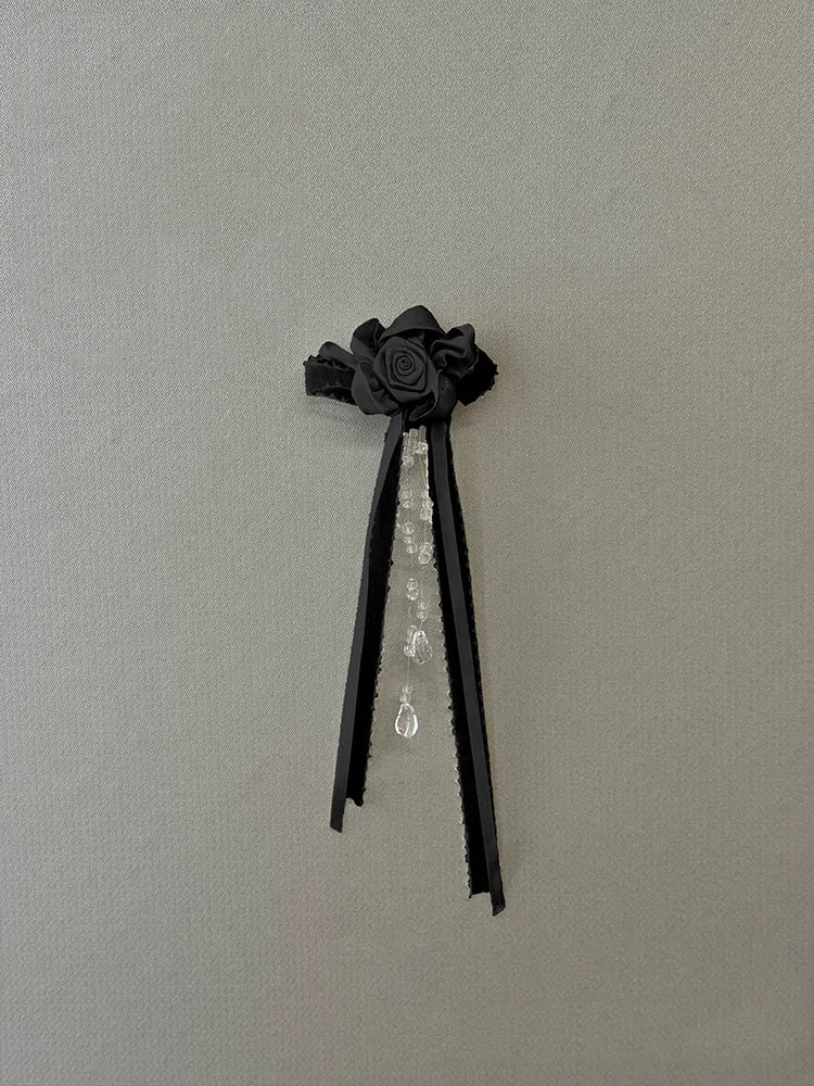 Brosche Blume / Lila Schwarz Beige Rot