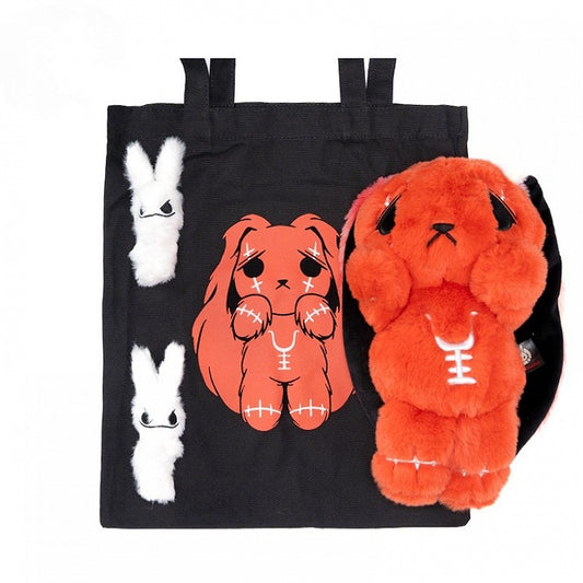 Bag Canvas Orange Two Guro Little Bunny Anxious A Tangerine with Kawaii Plush Plushies