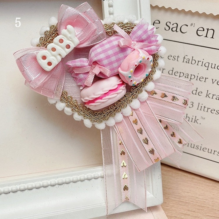 Herzförmige Schleife Optionen verziert süße Brosche Lolita