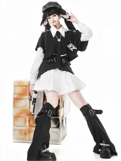 Black Buckle Leg Warmers