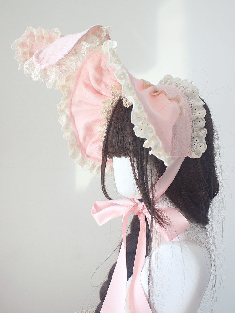 Ear Ruffled Bunny (Multi-Color) Cotton Bonnet