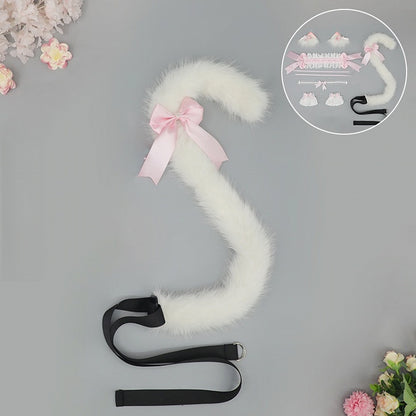 Faux Lolita Kitty Colors Cute Decorations with Fur 5 Bow Tail