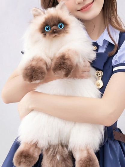 Large Siamese Cat Size - Bag Realistic Plush Backpack/Crossbody