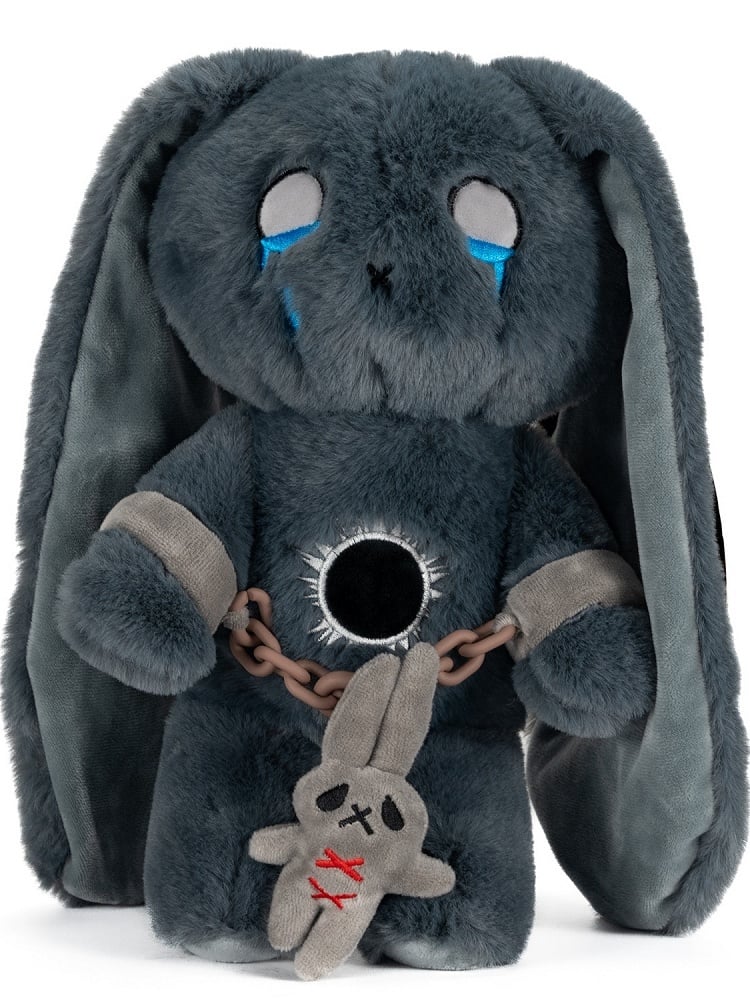A Two Plush Bunny Guro Crying Masks Detachable Gray Kawaii with Bag Canvas