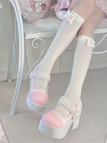 ピンク ジライケイ クロー フィッシュボーン プラットフォーム シューズ