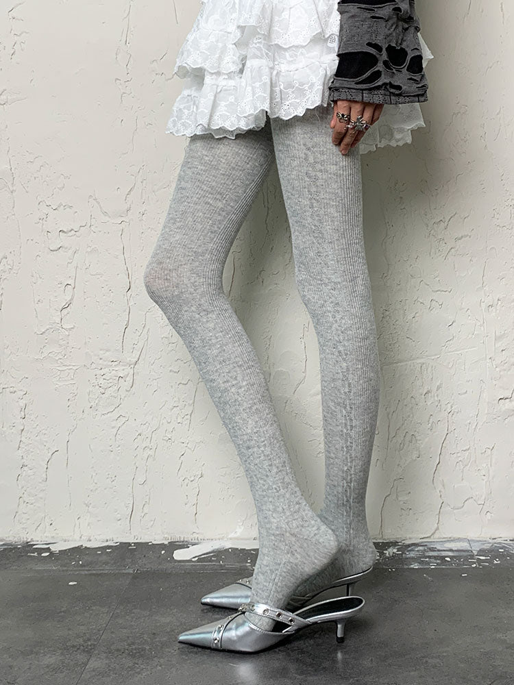 Y2K Light Gray Tights