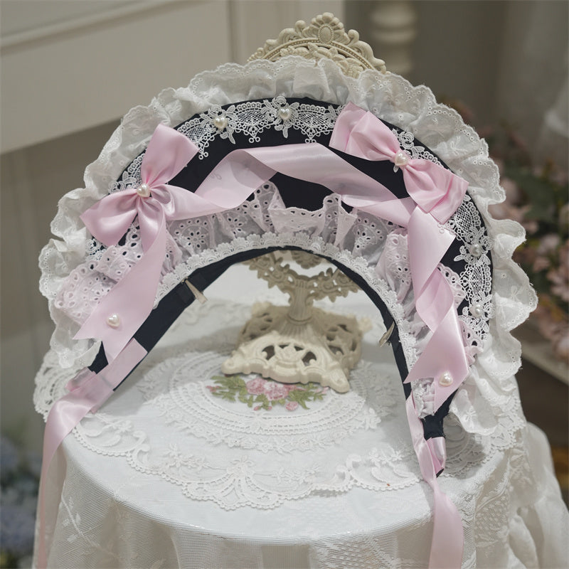 ボンネットドールヘッドドレス + アンティークプリンセスパール