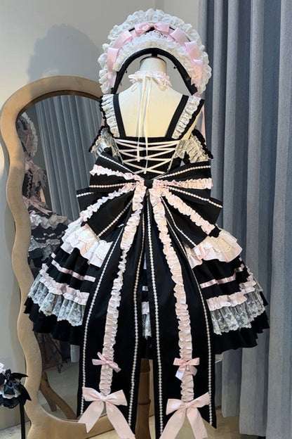 ボンネットドールヘッドドレス + アンティークプリンセスパール