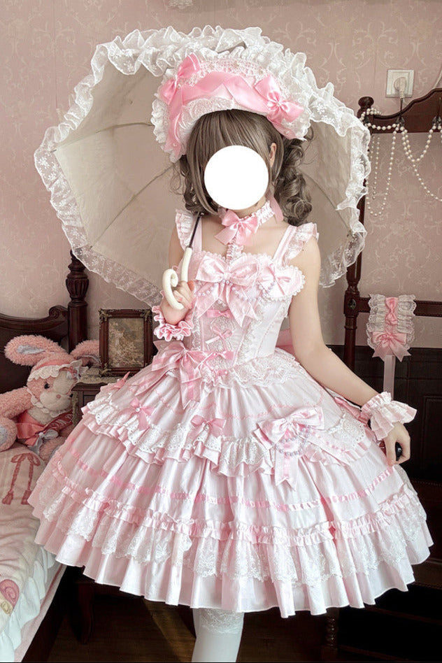 ボンネットパールアンティークプリンセスドレスヘッドドレスドール+