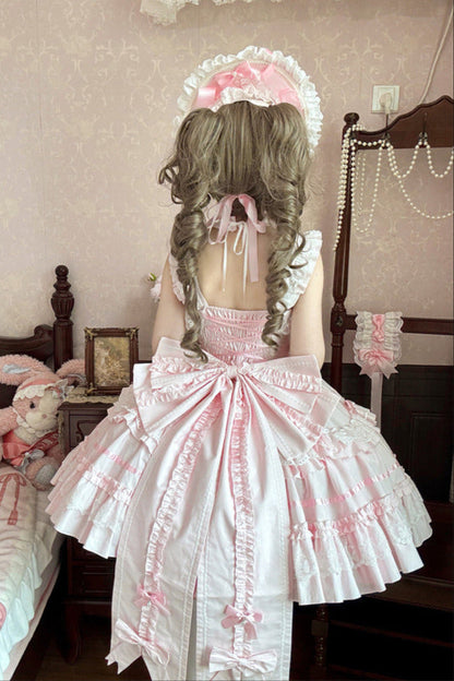ボンネットパールアンティークプリンセスドレスヘッドドレスドール+