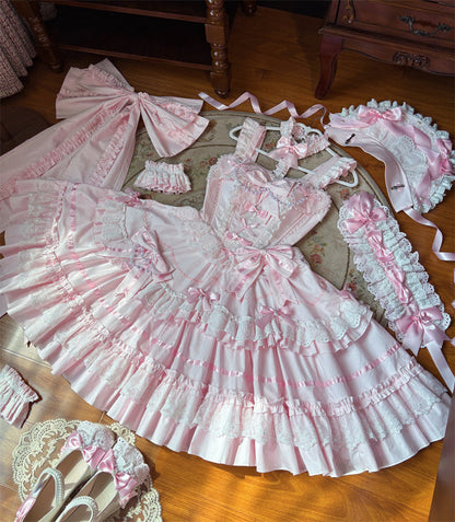 ボンネットパールアンティークプリンセスドレスヘッドドレスドール+