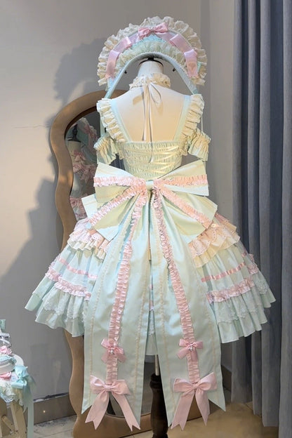 ボンネットドールヘッドドレス + アンティークプリンセスパール