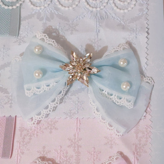 Color Decorated Options Hairclip Beaded And Rhinestone Bowknot 5