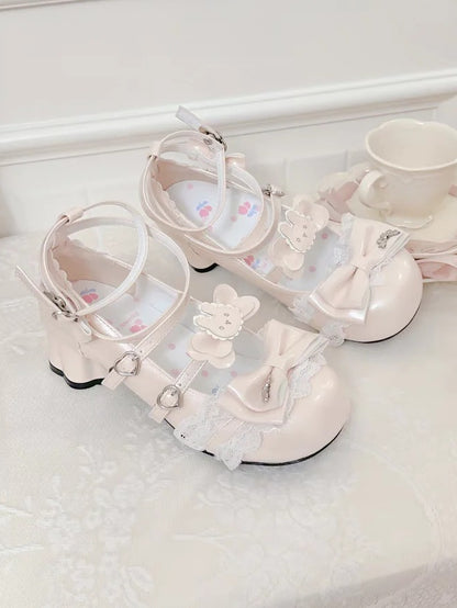 with Sweet Heels Lolita PU Mid Decor Beige Leather - Rabbit