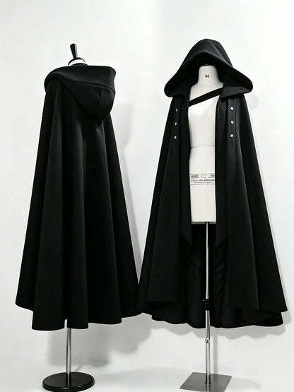 Black Ouji Lolita Cloak with Buckle Strap Closure - Princess Chronicles