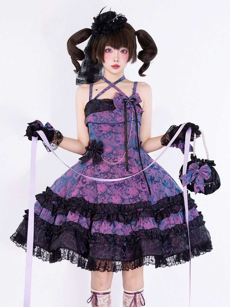 Feathered Lace Mini Hat with Veil for Gothic Lolita