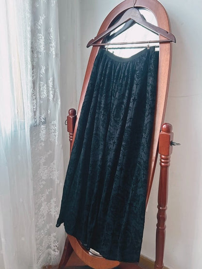 Black Skirt Lolita Elegant Long Gothic