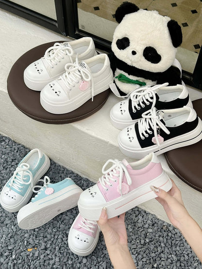 Sneakers-Removable Narutomaki ChainEmoticon Blue Lolita Sweet Platform Pattern