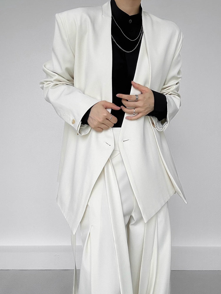 Apricot Lolita Ouji Two-Button Pants Wide-Leg Side Fly with Ribbons