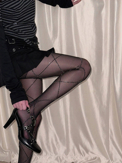 Shiny (Elegant Pantyhose Glitter Style) Pattern Sheer Diamond