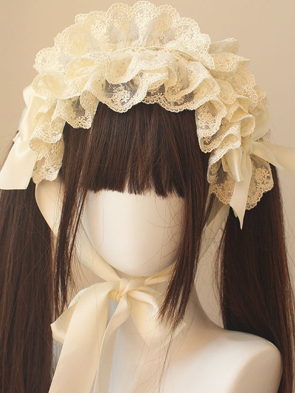 Bowknot Details Lace Trim Hairband
