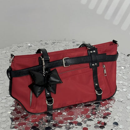 with Tote Belt Sweet Accents Bag Edgy Medium-Sized and Charming Red