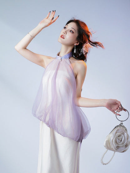 Light Purple Halter Neck Top - sijinstudio
