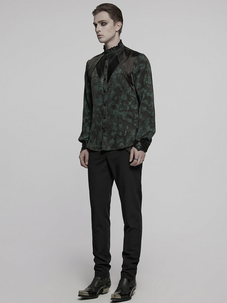 Black Green Men's Gothic Shirt