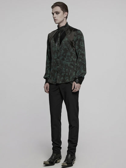 Goth Black Men's Shirt Green