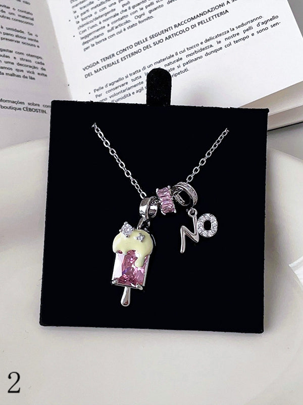3 Ice Pendant Options Cream Necklace