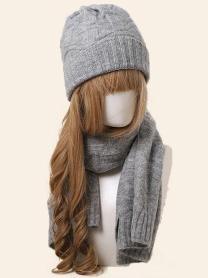 Color 5 Beanie Knitted Scarf Options Set