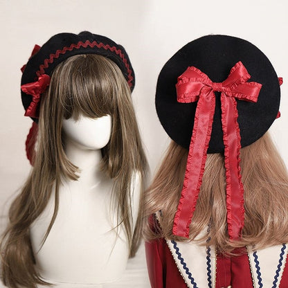 – Color Embellished Bows 12 Beret Options Ruffled