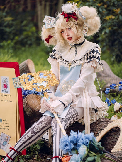 ベージュのパフヘムシャツの袖と取り外し可能なプリーツボックスチェック柄