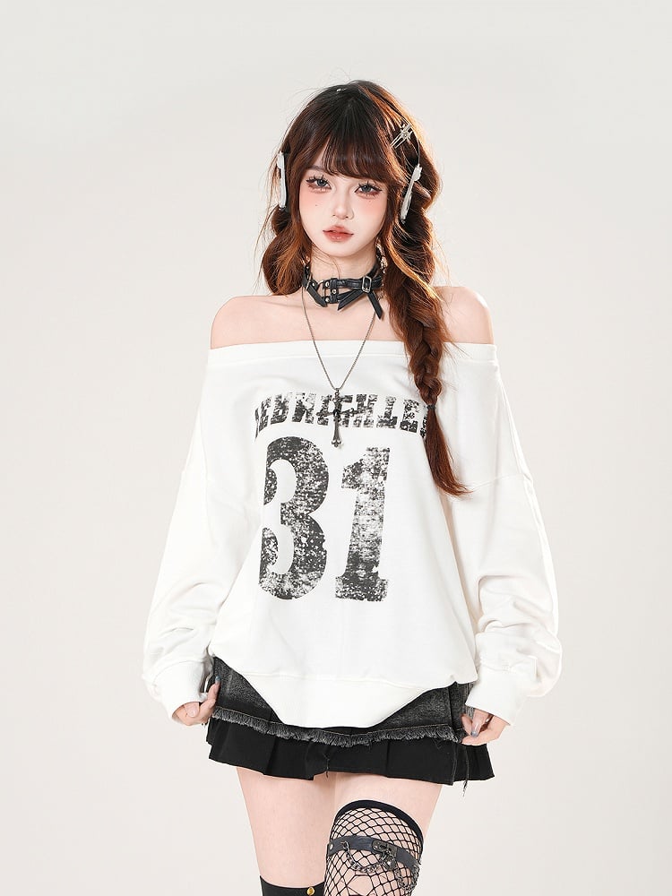 Schwarz/Weiß Off-the-Shoulder