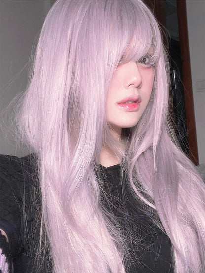 Wig Air Purple with Light Bangs Straight 65CM